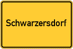 Place name sign Schwarzersdorf, Kreis Freising