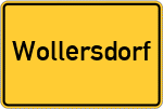 Place name sign Wollersdorf, Kreis Freising