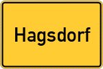 Place name sign Hagsdorf, Kreis Freising
