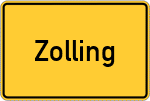 Place name sign Zolling