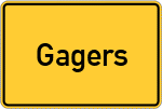 Place name sign Gagers, Kreis Fürstenfeldbruck