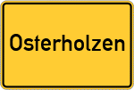 Place name sign Osterholzen, Kreis Fürstenfeldbruck