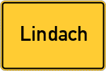 Place name sign Lindach, Kreis Fürstenfeldbruck
