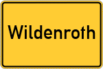 Place name sign Wildenroth, Amper