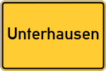Place name sign Unterhausen