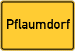 Place name sign Pflaumdorf
