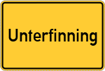 Place name sign Unterfinning