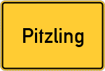 Place name sign Pitzling, Kreis Landsberg am Lech