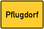 Place name sign Pflugdorf