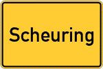 Place name sign Scheuring