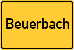 Place name sign Beuerbach, Kreis Landsberg am Lech