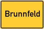 Place name sign Brunnfeld, Kreis Miesbach