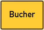 Place name sign Bucher