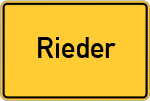 Place name sign Rieder