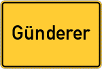 Place name sign Günderer