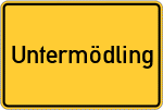 Place name sign Untermödling