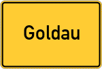 Place name sign Goldau, Oberbayern