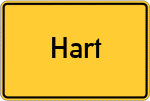 Place name sign Hart, Kreis Mühldorf am Inn