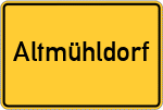Place name sign Altmühldorf