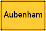 Place name sign Aubenham