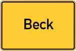Place name sign Beck, Oberbayern