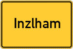 Place name sign Inzlham, Kreis Mühldorf am Inn