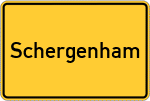 Place name sign Schergenham, Kreis Mühldorf am Inn