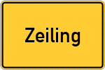 Place name sign Zeiling, Kreis Mühldorf am Inn