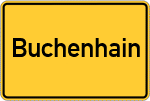 Place name sign Buchenhain, Isartal