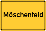 Place name sign Möschenfeld, Kreis München