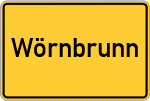 Place name sign Wörnbrunn, Kreis München