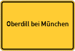 Place name sign Oberdill bei München