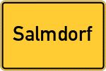 Place name sign Salmdorf, Kreis München