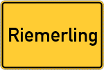 Place name sign Riemerling