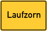 Place name sign Laufzorn