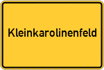 Place name sign Kleinkarolinenfeld