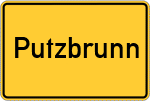 Place name sign Putzbrunn