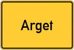 Place name sign Arget