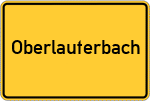 Place name sign Oberlauterbach, Kreis Schrobenhausen