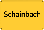Place name sign Schainbach, Schwaben