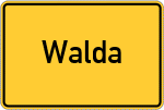 Place name sign Walda, Schwaben