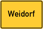 Place name sign Weidorf