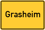 Place name sign Grasheim