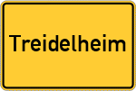Place name sign Treidelheim, Kreis Neuburg an der Donau