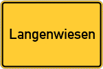 Place name sign Langenwiesen, Kreis Pfaffenhofen an der Ilm