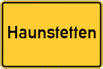 Place name sign Haunstetten