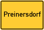 Place name sign Preinersdorf