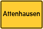 Place name sign Attenhausen, Oberbayern