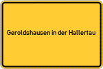 Place name sign Geroldshausen in der Hallertau