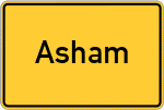 Place name sign Asham